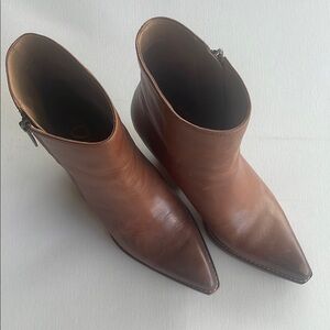 San Edelman Brown Leather Ankle Boots